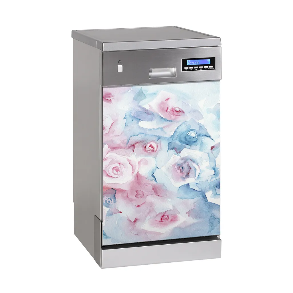 Küche Magnet für Spülmaschine Abwaschbar 45x70 cm Geschirrspüle - Pastellblumen